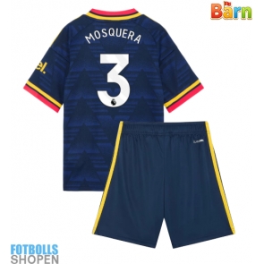 Billiga Arsenal Cristhian Mosquera #3 Bortatröja Barn 2026-27 Kortärmad (+ Korta byxor)